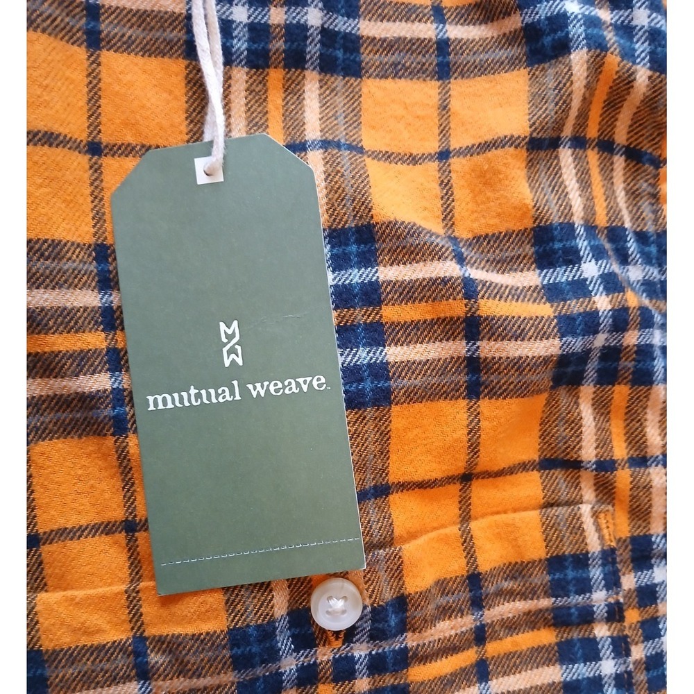 Mutual Weave Men's Orange Plaid Flannel LS Shirt Size M - Picture 7 of 7